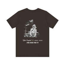 Load image into Gallery viewer, Tyler Crystal with Flag (print on back) Unisex Jersey Short Sleeve crew neck Tee