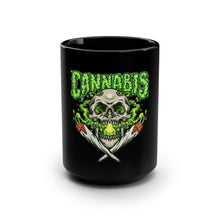 Load image into Gallery viewer, Cannabis Skull - Black Mug 15oz