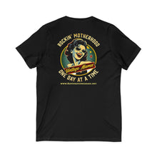 Load image into Gallery viewer, Women's Vintage Mama Jersey tee V-neck (print on back)