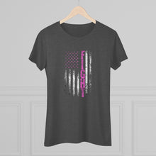 Load image into Gallery viewer, Fight Cancer Flag - Front - Women's Triblend Tee
