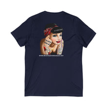 Load image into Gallery viewer, Women's Rockabilly Girl Jersey V-neck (Print on back)