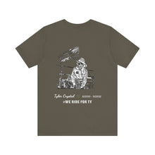 Load image into Gallery viewer, Tyler Crystal with Flag (print on back) Unisex Jersey Short Sleeve crew neck Tee