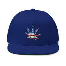 Load image into Gallery viewer, American Flag Pot Leaf - Embroidered Flat Bill Cap – Retro Trucking & Beer Lover Snapback