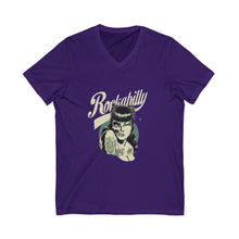 Load image into Gallery viewer, Women's Rockabilly V-Neck Tee (Print on front)