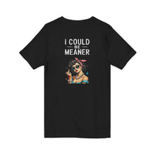 Load image into Gallery viewer, I Could Be Meaner V-Neck Tee — Retro Pinup Attitude Tee (print on back)