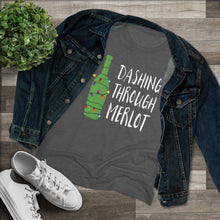 Load image into Gallery viewer, Dashing Through Merlot - Women's Triblend Tee