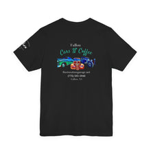 Load image into Gallery viewer, Women's Jersey short sleeve tee Fallon Cars"N"Coffee (print on back)
