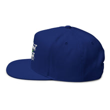 Load image into Gallery viewer, Work Hard Stay High Embroidered Flat Bill Cap – Retro Trucking & Beer Lover Snapback
