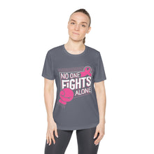 Load image into Gallery viewer, Ladies No one fights alone Competitor Tee