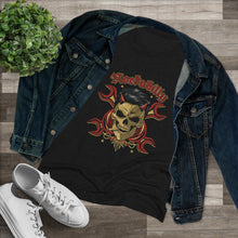 Load image into Gallery viewer, Women's Rockabilly skull Triblend Tee