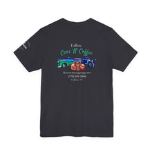 Load image into Gallery viewer, Women's Jersey short sleeve tee Fallon Cars"N"Coffee (print on back)
