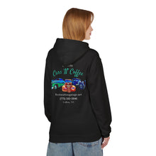 Load image into Gallery viewer, Women's Fallon Cars N Coffee (print on back) midweight fleece Hoodie