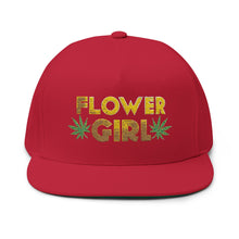 Load image into Gallery viewer, Flower Girl Embroidered Flat Bill Cap – Retro Trucking & Beer Lover Snapback
