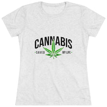 Load image into Gallery viewer, Women's Cannabis saved my life - Triblend Tee