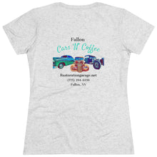 Load image into Gallery viewer, Women's Cars "N" Coffee - On Back - Triblend Tee