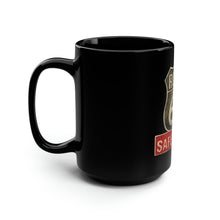 Load image into Gallery viewer, Route 66 Safety Pays - Black Mug 15oz