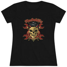 Load image into Gallery viewer, Women's Rockabilly skull Triblend Tee