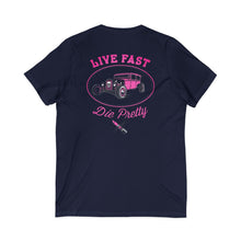 Load image into Gallery viewer, Women's Live Fast Die Pretty (print on back) Jersey V-neck tee