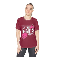 Load image into Gallery viewer, Ladies No one fights alone Competitor Tee