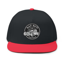 Load image into Gallery viewer, Rat Rod Nation Embroidered Flat Bill Cap – Retro Trucking & Beer Lover Snapback