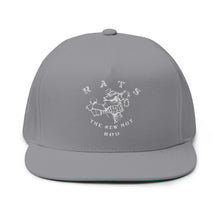 Load image into Gallery viewer, Rats the New Hot Rod Embroidered Flat Bill Cap – Retro Trucking & Beer Lover Snapback