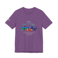 Load image into Gallery viewer, Women's Jersey short sleeve tee Fallon Cars "N" Coffee (on front)
