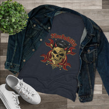 Load image into Gallery viewer, Women's Rockabilly skull Triblend Tee