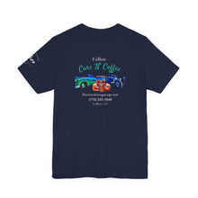 Load image into Gallery viewer, Women's Jersey short sleeve tee Fallon Cars"N"Coffee (print on back)