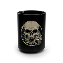 Load image into Gallery viewer, 420 SKull Smoke - Black Mug 15oz