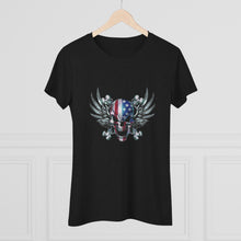 Load image into Gallery viewer, American Skull Wings - Women's Triblend Tee - On Front