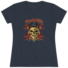 Load image into Gallery viewer, Women's Rockabilly skull Triblend Tee