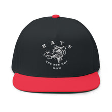 Load image into Gallery viewer, Rats the New Hot Rod Embroidered Flat Bill Cap – Retro Trucking & Beer Lover Snapback