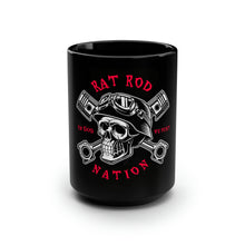 Load image into Gallery viewer, Rat Rod Nation Skull - Black Mug 15oz