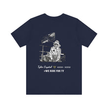 Load image into Gallery viewer, Tyler Crystal with Flag (print on back) Unisex Jersey Short Sleeve crew neck Tee