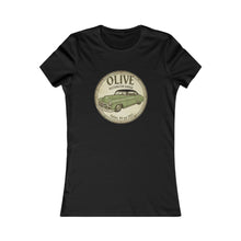 Load image into Gallery viewer, Olive Vintage Car Women's Tee – Retro Auto Graphic Shirt
