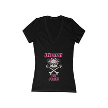 Load image into Gallery viewer, Live Fast Die Pretty Skull V-Neck Tee