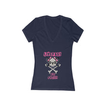 Load image into Gallery viewer, Live Fast Die Pretty Skull V-Neck Tee
