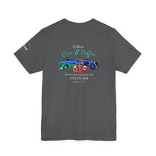 Load image into Gallery viewer, Women's Jersey short sleeve tee Fallon Cars"N"Coffee (print on back)