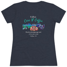 Load image into Gallery viewer, Women's Cars "N" Coffee - On Back - Triblend Tee