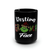 Load image into Gallery viewer, Resting Grinch Face - Black Mug 15oz