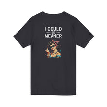 Load image into Gallery viewer, I Could Be Meaner V-Neck Tee — Retro Pinup Attitude Tee (print on back)