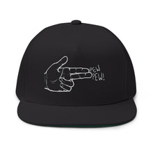 Load image into Gallery viewer, Pew Pew - Embroidered Flat Bill Cap – Retro Trucking & Beer Lover Snapback