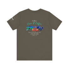 Load image into Gallery viewer, Women's Jersey short sleeve tee Fallon Cars"N"Coffee (print on back)