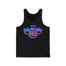 Load image into Gallery viewer, Fallon Cars N Coffee - Purple - Men's - Unisex Jersey Tank - Print on Front