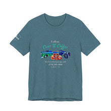 Load image into Gallery viewer, Women's Jersey short sleeve tee Fallon Cars "N" Coffee (on front)