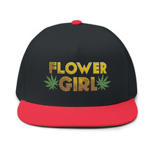 Load image into Gallery viewer, Flower Girl Embroidered Flat Bill Cap – Retro Trucking & Beer Lover Snapback