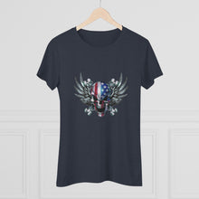 Load image into Gallery viewer, American Skull Wings - Women's Triblend Tee - On Front