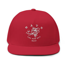 Load image into Gallery viewer, Rats the New Hot Rod Embroidered Flat Bill Cap – Retro Trucking & Beer Lover Snapback
