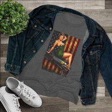 Load image into Gallery viewer, Women's Pin-up Bomber Triblend Tee