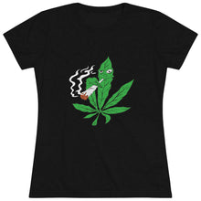 Load image into Gallery viewer, Women's Smokin pot leaf - Triblend Tee
